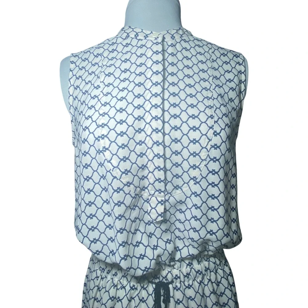 Collective Concepts Womens Navy White Geometric Boho Tassel Mini Dress - Picture 3 of 8